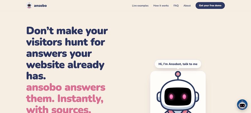 Ansobo — live product screenshot